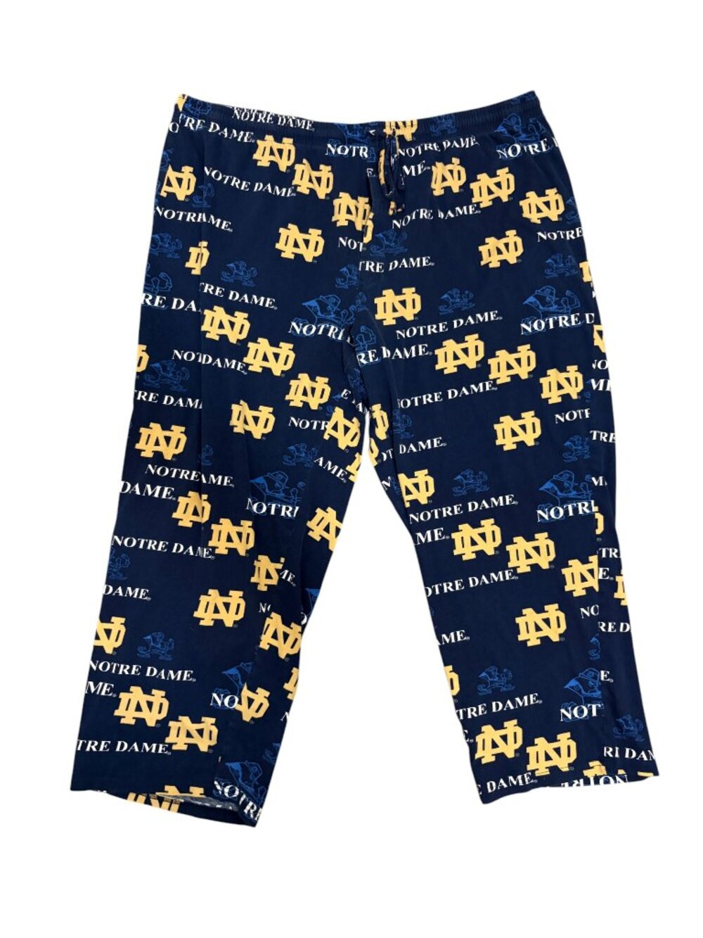 Notre Dame Fighting Irish Pajama Pants Size 2XL Logos Blue Cotton